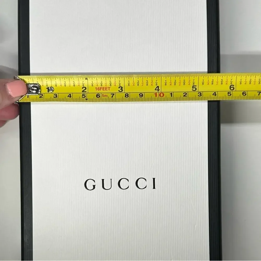 Gucci | Flat Long Gift Box | Black/White | Approx. L1.25 x W5.5 x H12.75 in